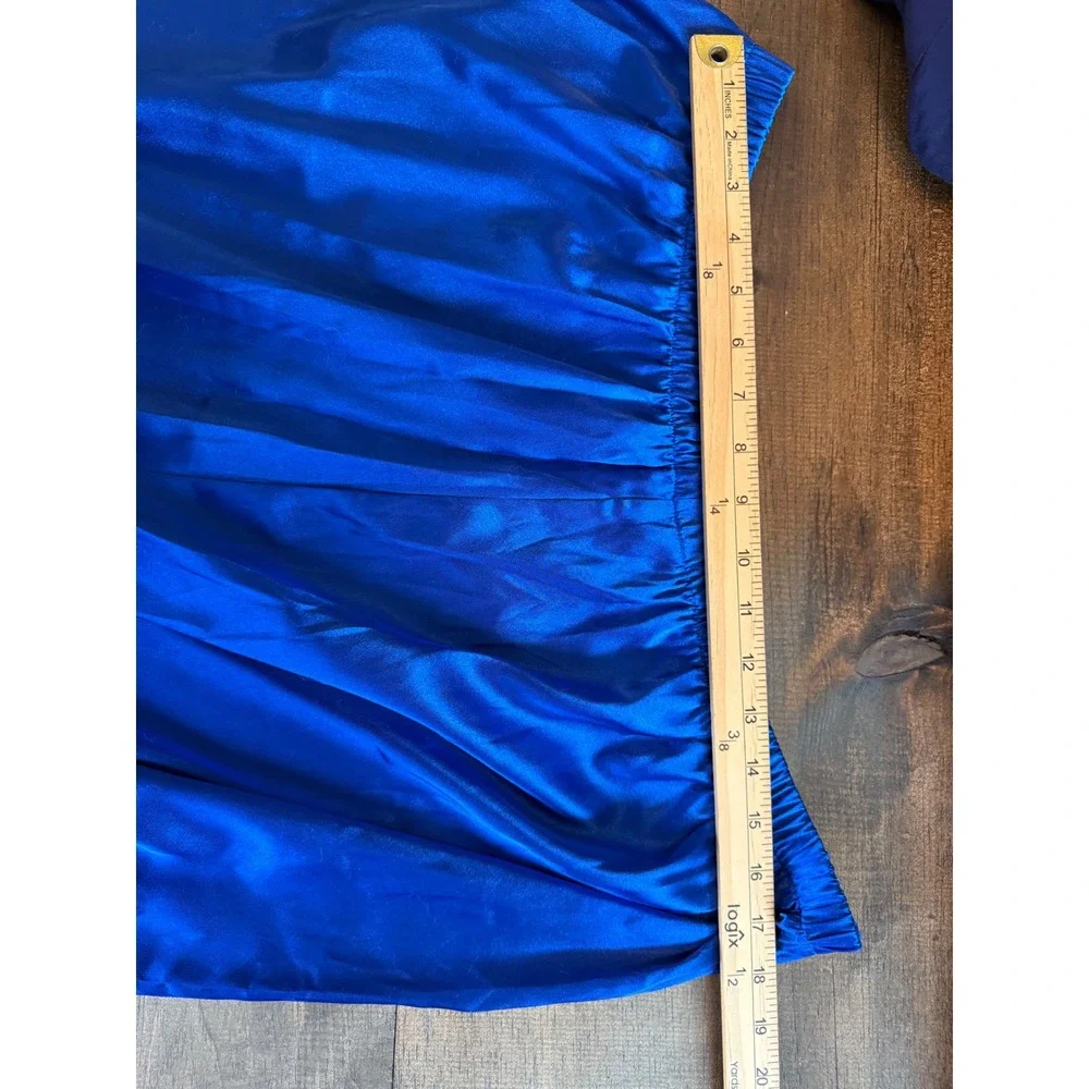 Frederick's of Hollywood 3X Cobalt Blue Satin Pajama Set Wide Leg Lounge Y2K